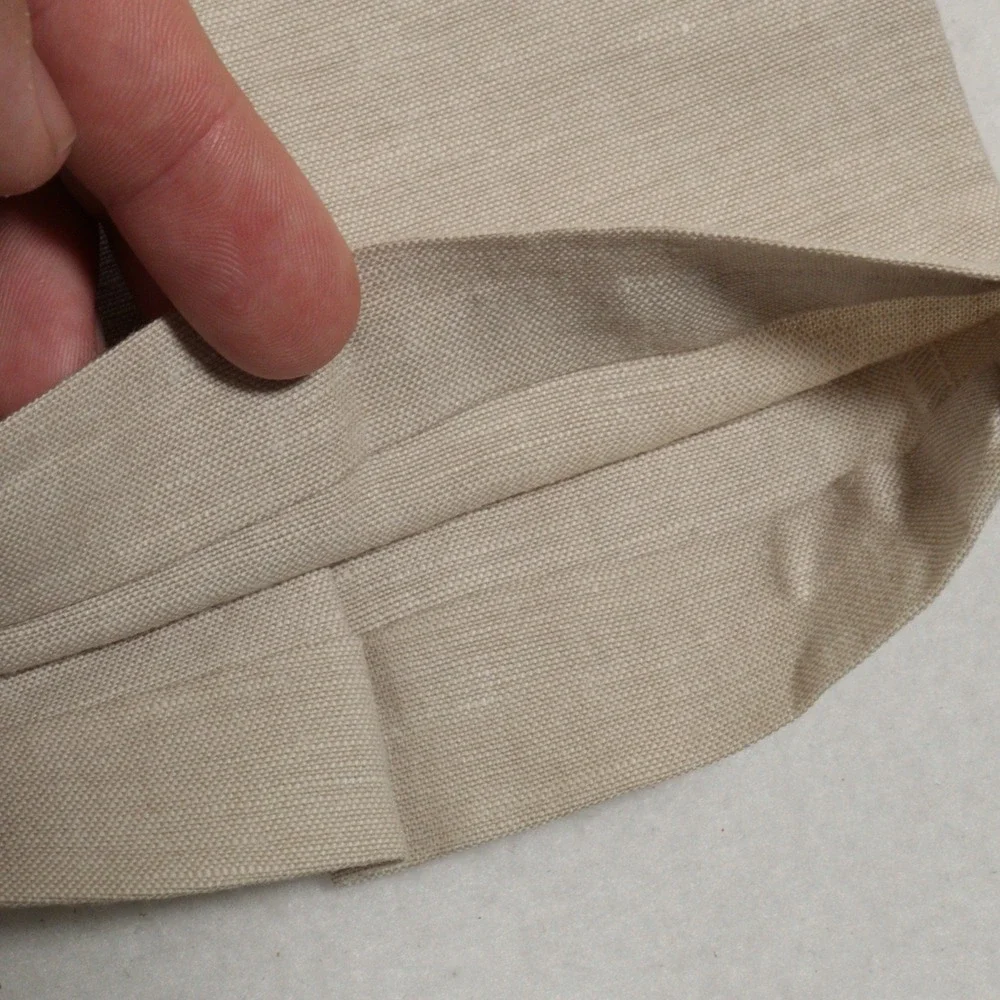 Perry Ellis Dress Pants Men 29x30 Slim Fit Flat Front Khaki Tan Linen Blend EUC